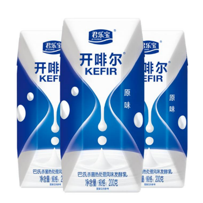 君乐宝开啡尔酸奶原味巴氏杀菌热处理风味发酵乳炒酸奶12盒整箱