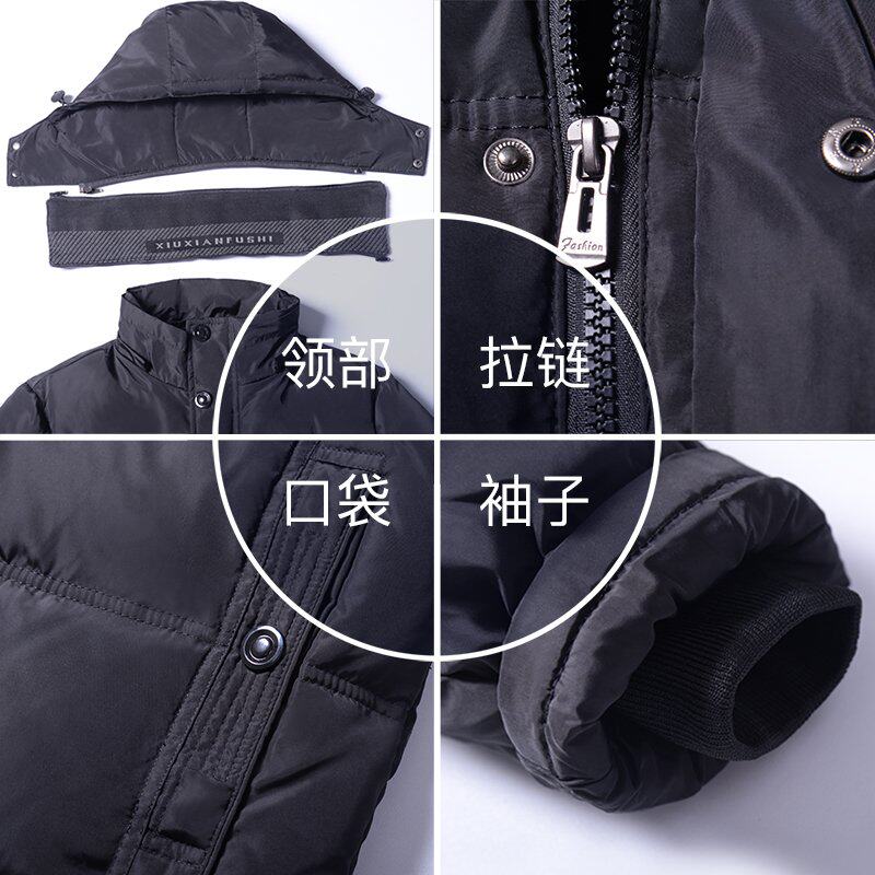 爸爸中老年人羽绒服男士加厚冬装外套中年老人父亲冬季衣服爷爷款