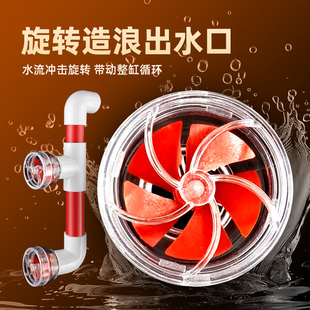 鱼缸缓流出水口造浪改装配件侧滤背滤无动力旋转喷嘴造流水管接口