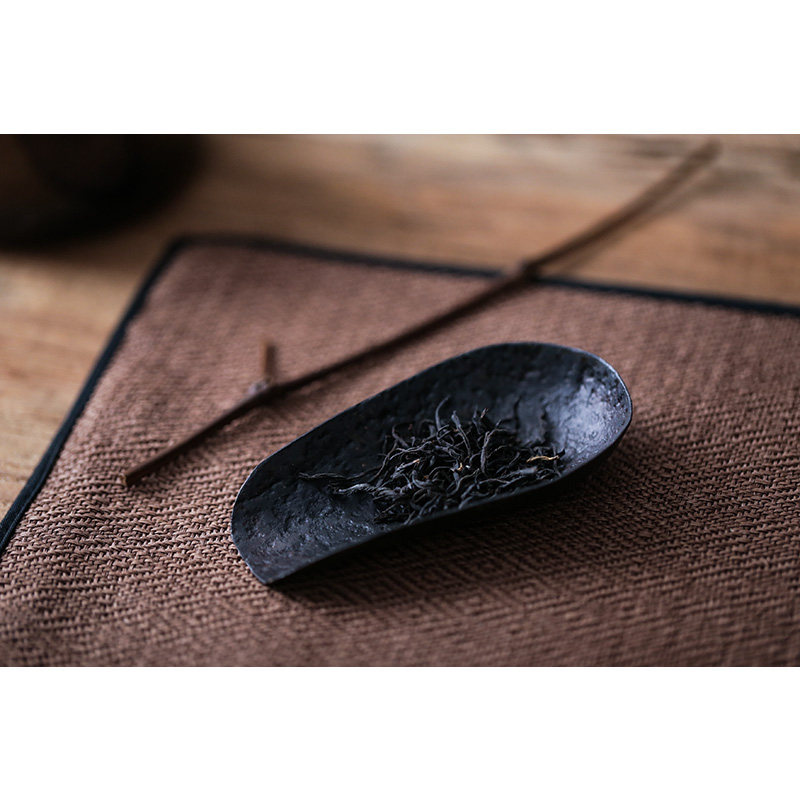 老铁锻打茶则 纯手工 茶匙茶荷 茶道六君子功夫茶道配件