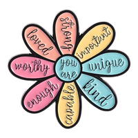 Colorful Daisy flower English letter "HAPPY" brooch, cute girl's heart badge, brooch anti-glare clasp thumbnail 2