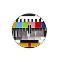 Nostalgic and retro old-fashioned TV brooch, classic no-signal rainbow bar screen, cartoon personality bag pin thumbnail 2
