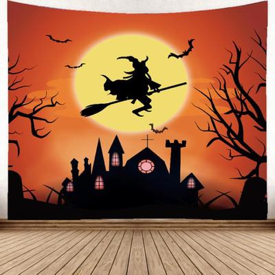 万圣节装饰挂布户外旗帜happy hallo ween挂毯墙布院子布置桌布