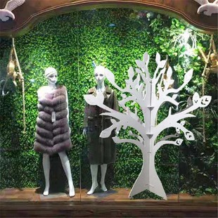 宵红树发财树PVC雪弗板服装 新春春节圣诞节元 店国庆节橱窗许愿树