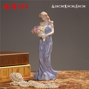 欧式陶瓷工艺品摆设品现代家居装饰品客厅人物摆件西洋女摆件礼品