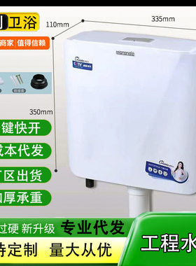 5D加厚静音厕所蹲便器节能挂墙式高压大冲力家用马桶化妆室冲水箱