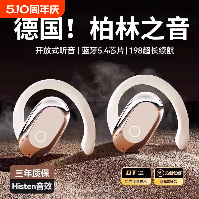 柏林之声2025新款运动无线蓝牙耳机防水不入耳挂耳式降噪超长续航