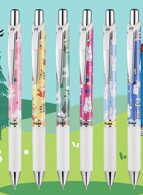 日本Pentel派通MOOMIN姆明限定速干中性笔0.5mm可爱卡通考试刷题黑色按动水笔ENERGEL联名限量款签字笔BLN75