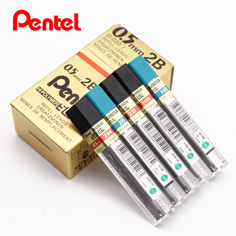 日本派通C505活动铅芯 2H HB 2B 自动铅笔芯0.5mm 0.7mm 12根/盒 文具电教/文化用品/商务用品 替芯/铅芯 原图主图