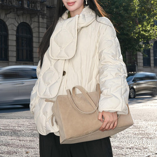 标准版型静奢风围巾式高智感外套羽绒服26秋季新品淑女气质