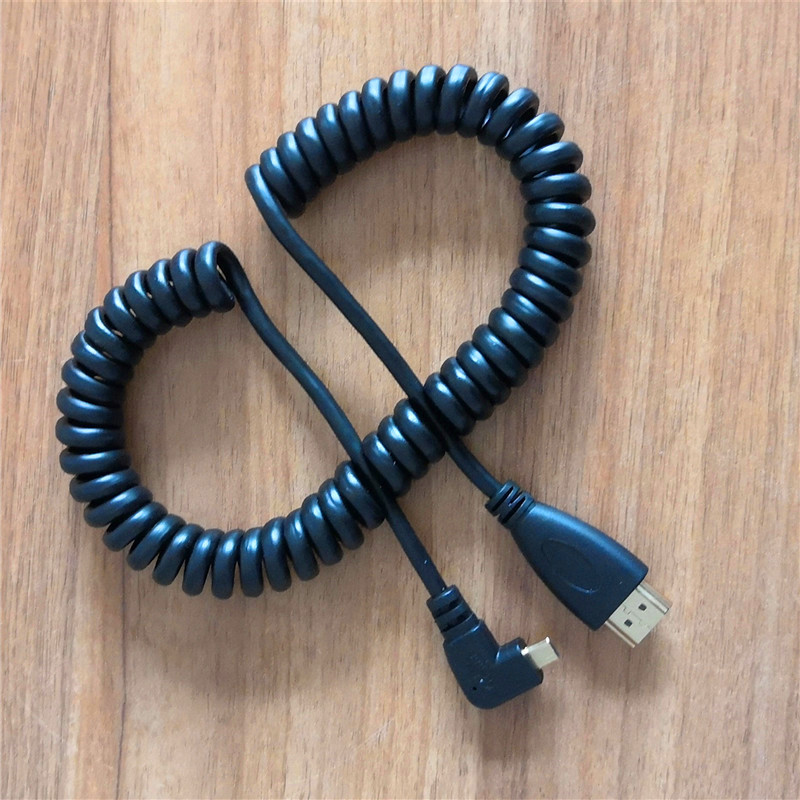 适用索尼sony A7S2 A7M3 A7R3接监视器Micro HDMI转HDMI弹簧伸缩