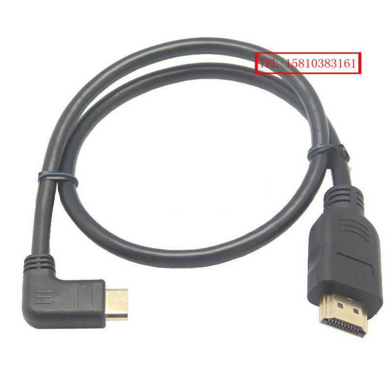迷你 mini hdmi to hdmi线 迷你hdmi转标准hdmi线 弯头 90度直角