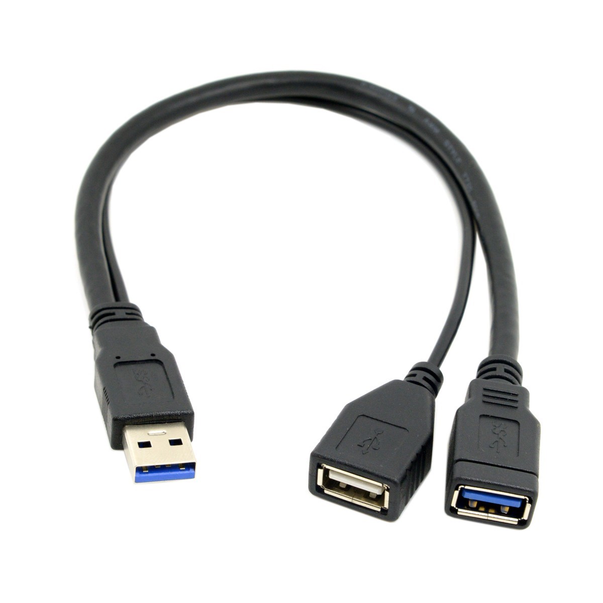 全新USB3.0公对母延长线带USB供电 USB 3.0一公转两母一分二AA