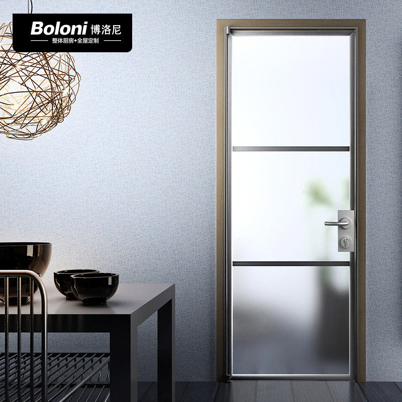 博洛尼全屋室内门定制实木玻璃钛铝合金平开门定做定金海伦娜