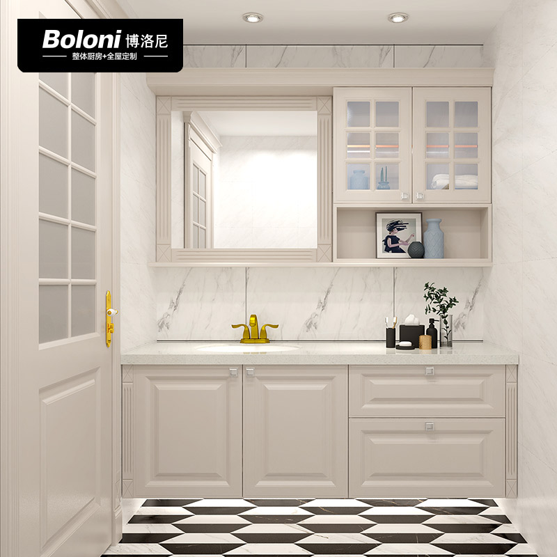 博洛尼全屋空间简约欧式风浴室柜