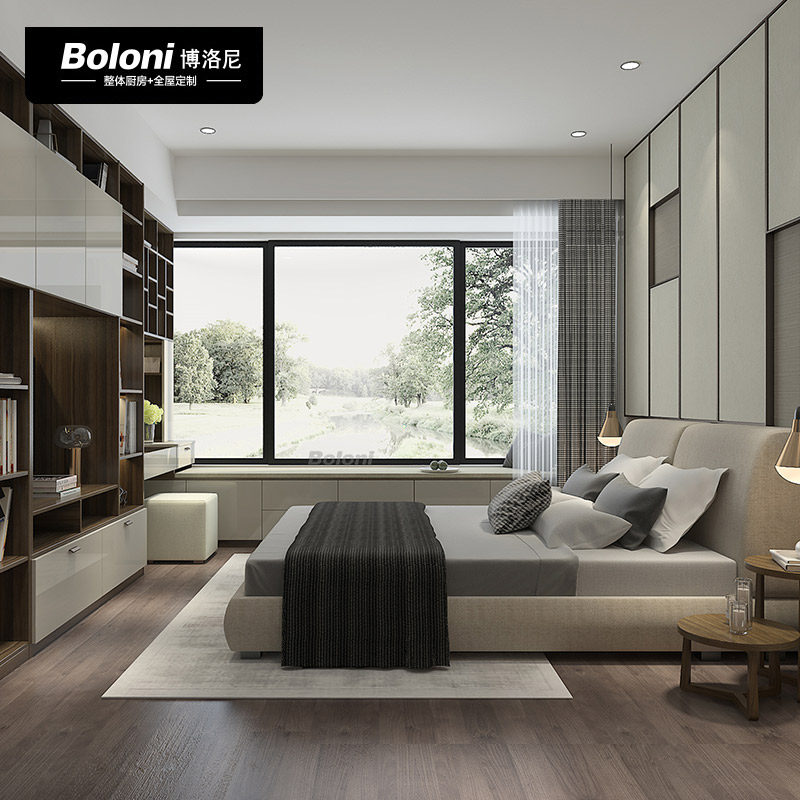 博洛尼全屋空间定制现代简约厨房客厅卧室书房橱柜衣柜类定做订金