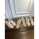 口碑款/准柜级 一脚蹬乐福鞋皮毛一体加绒保暖毛毛鞋懒人休闲单鞋