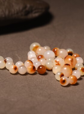 圆珠散珠手链和田玉籽料玉石