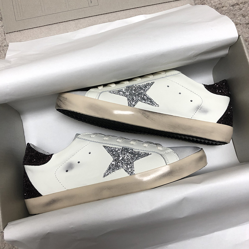 星星小脏鞋女做旧运动休闲小白鞋