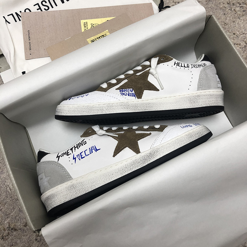 涂鸦星星脏脏鞋夏真皮