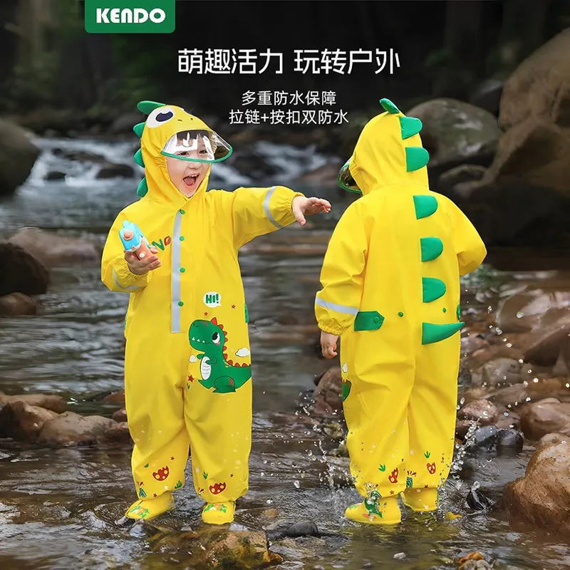 儿童连体雨衣全身防暴雨骑车户外自行车女童小男孩幼儿园2025新款