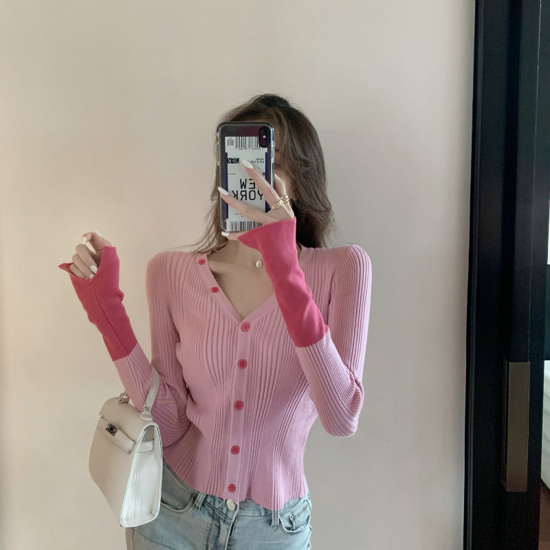 秋装新款打底内搭性感v领针织衫