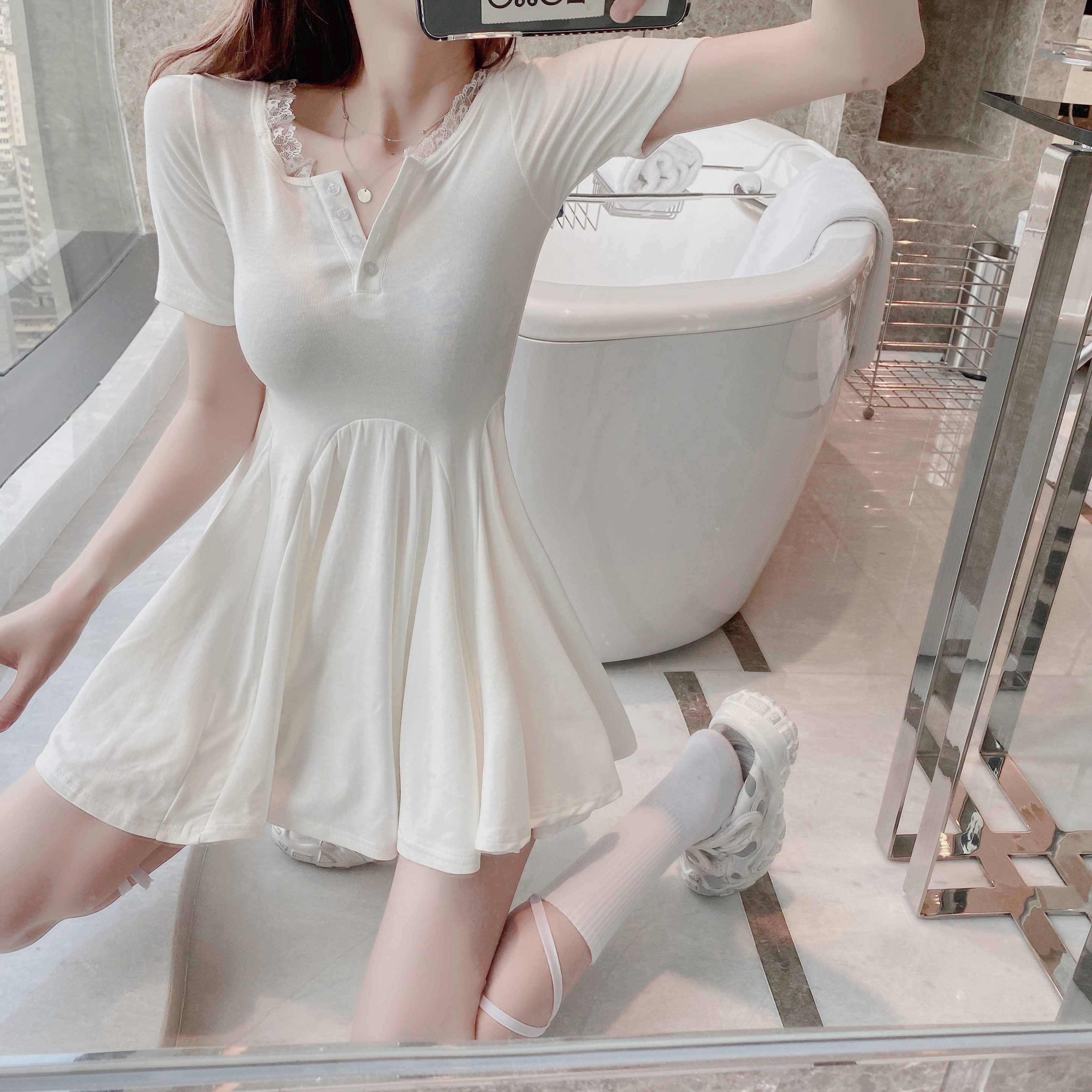 2021夏减龄甜美小个子收腰礼服