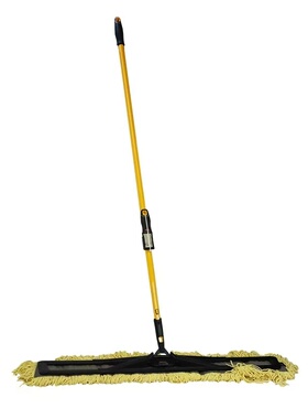 乐柏美 卧室带刮刀36寸尘推杆及框架家用懒人干湿两用黄色墩布