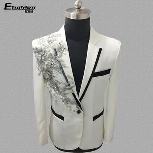 男士 礼服中国风贴花 合唱团演出服男歌手主持人舞台演出西装