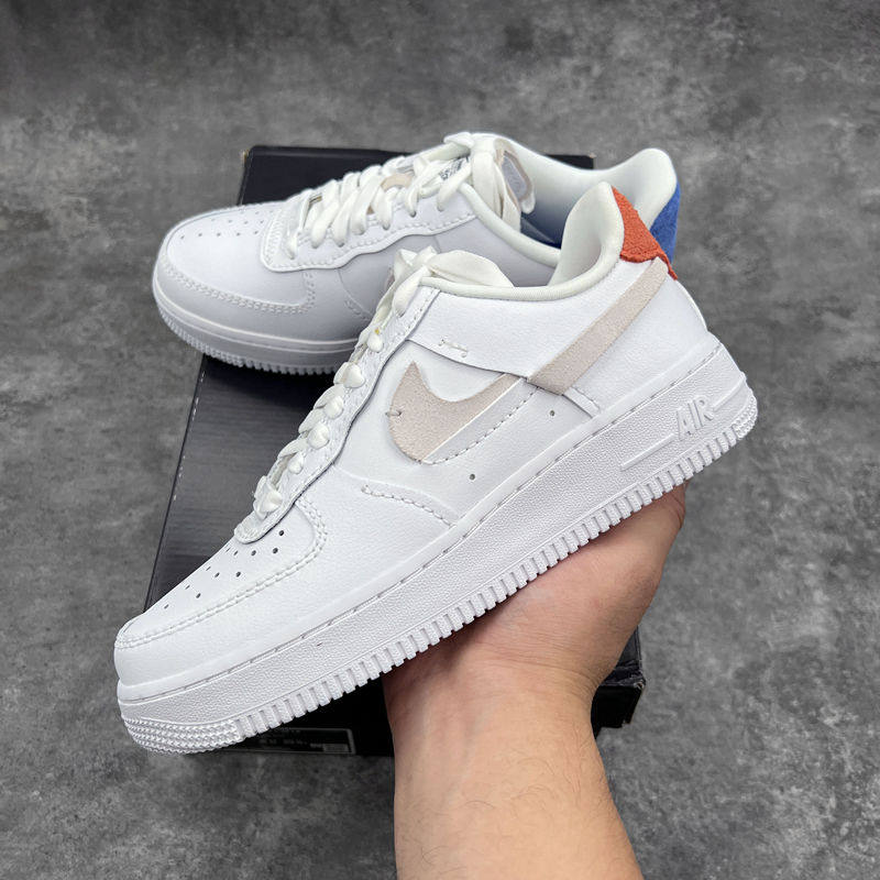 清仓特价 nike air force 1 af1断钩解构 红蓝鸳鸯板鞋898889-103