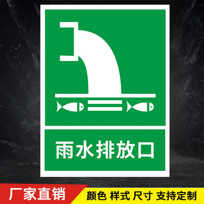 雨水铝板反光安全警示定制排放口
