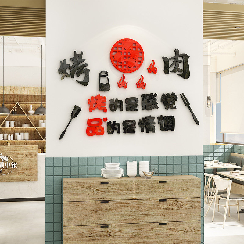 烧烤烤肉店装饰创意墙面装饰用品饭店个性串串墙贴画玻璃墙纸自粘