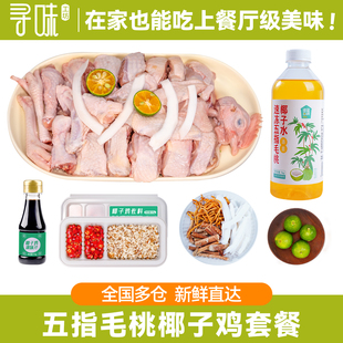 五指毛桃虫草花椰子鸡全套餐火锅食材海南走地鸡汤土鸡肉新鲜散养