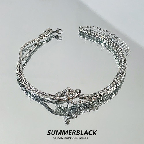 满钻拼接项链女chocker