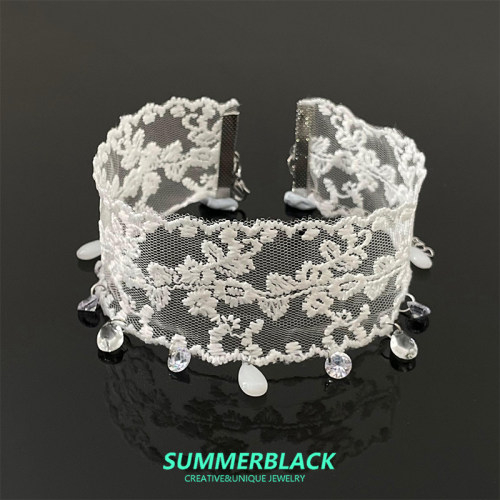 白色蕾丝项链女choker