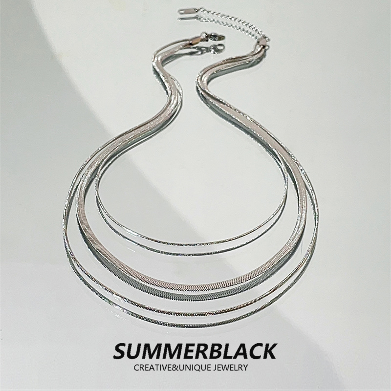 美宣雅多层钛钢项链锁骨链