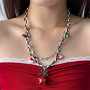 圣诞节红色五角星项链女配饰小众设计感毛衣链2024年新款 圣诞礼物