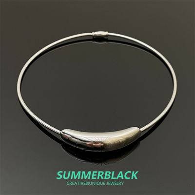 美宣雅钛钢圆环项圈锁骨链