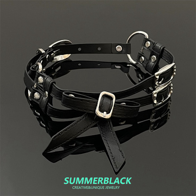 黑色蝴蝶结项圈女chocker颈环