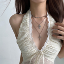 欧美个性 ins风多层链条爱心十字架吊坠项链女小众y2k辣妹锁骨链潮