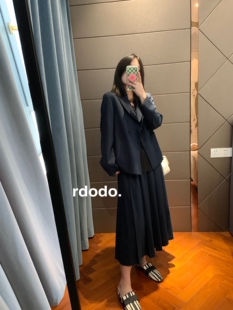 外套半身裙套装 西装 优雅日常通勤系列精纺哔叽条纹短款 Rdodo自线