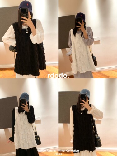 Rdodo自线 叛逆千金风美学流苏剪花百搭宽松廓形马甲背心裙外搭