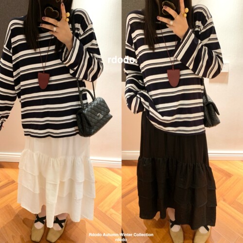 二多多雾面鎏光层接半身裙