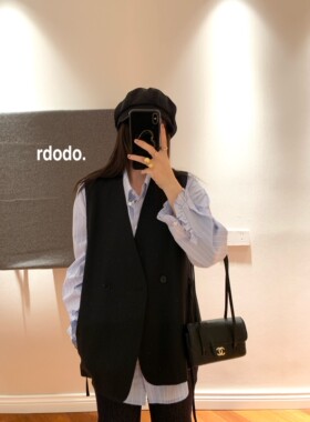 Rdodo真贵货推荐！通勤百搭进口精纺全羊毛西装立领系带马甲外套