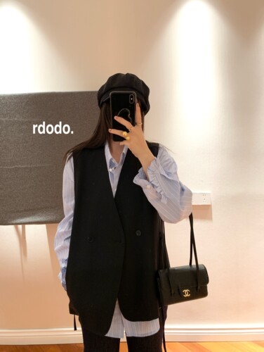 Rdodo真贵货推荐！通勤百搭进口精纺全羊毛西装立领系带马甲外套