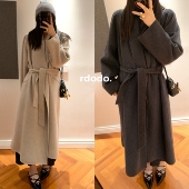 可拆卸帽子高支山羊绒羊毛长款 Rdodo自线row秀款 肯豆同款 人生大衣