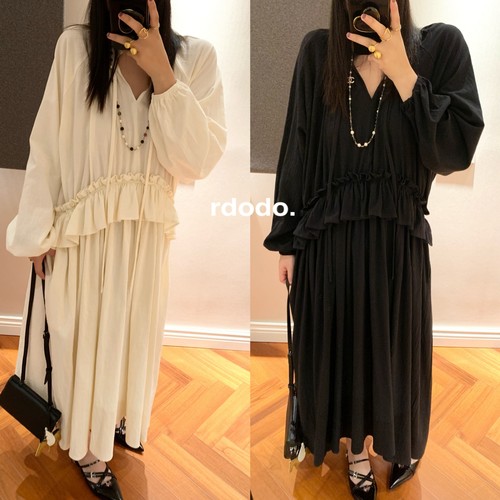 Rdodo自线 JILSANDER风日本水洗肌理棉浪漫主义花边仙女连衣裙