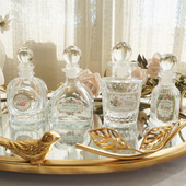 宫廷复古标签香水瓶香薰瓶玻璃空瓶香水分装 样板间摆件水晶玻璃瓶