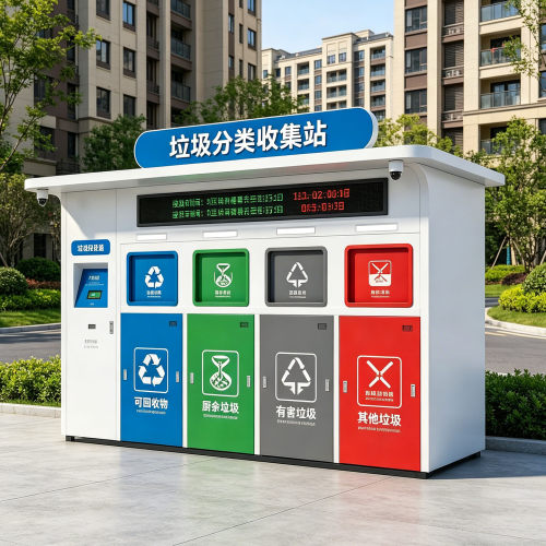 定制智能垃圾房 小区垃圾分类亭 户外废物投放站旧衣物回收箱厂家