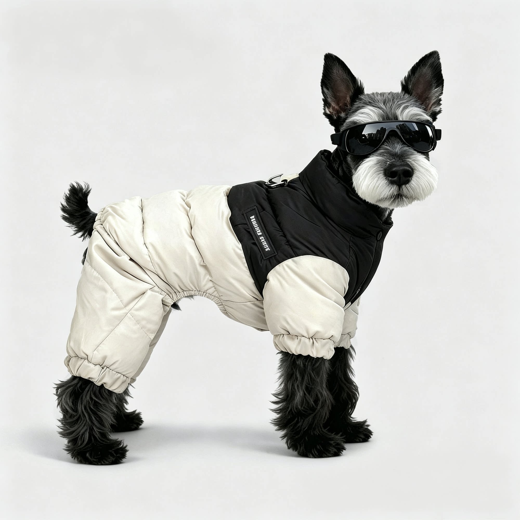 狗狗四脚棉衣冬季保暖防水宠物服装中小型犬通用灰色棉服